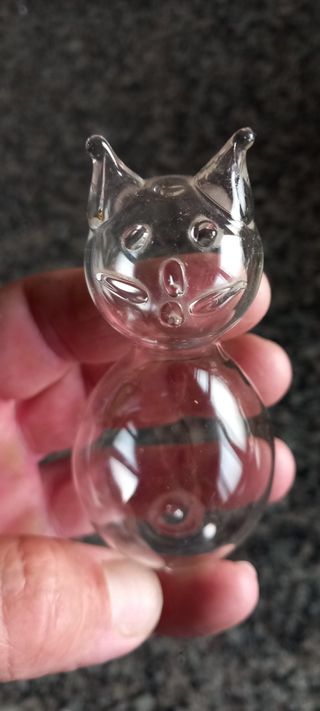 Gatto vetro vintage 10cm