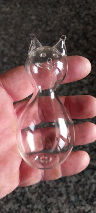 Gatto vetro vintage 10cm