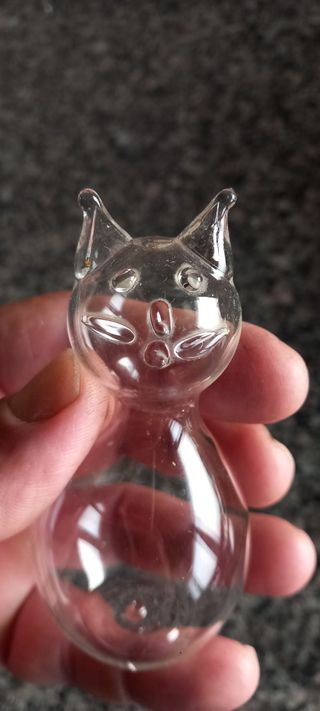 Gatto vetro vintage 10cm