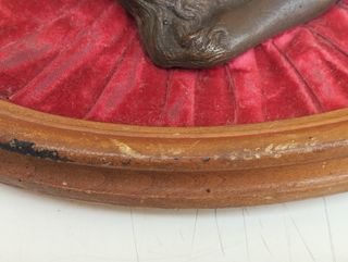 Antico mezzobusto in bronzo Gesù in altorilievo