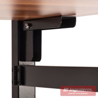 Banco de trabajo plegable con panel perforado y mesa de madera. Piramide®