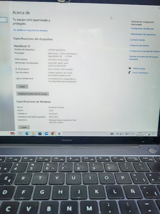 Huawei Matebook 13 Gris Plata