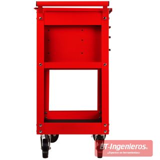 Carro de Herramientas Técnico Piramide CTEC1 – 4 Cajones + Tapa Abatible, Bandeja Lateral y Estante Inferior – Rojo