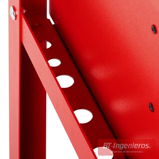 Carro de Herramientas Técnico Piramide CTEC1 – 4 Cajones + Tapa Abatible, Bandeja Lateral y Estante Inferior – Rojo