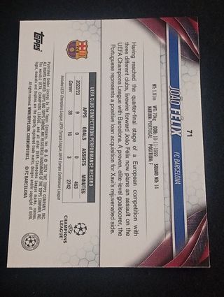 71 numerada /150 JOAO FÉLIX BARCELONA TOPPS CHROME