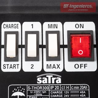 Cargador y arrancador de baterías 12 y 24 V. 500A