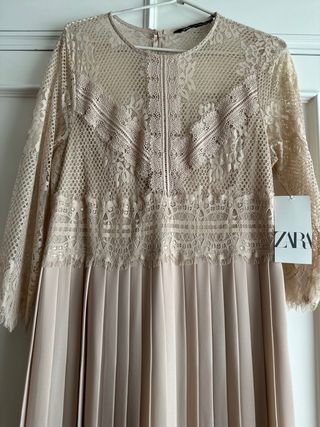 Vestido Zara beige - Talla XL