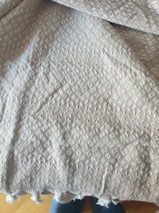 Colcha algodón beige verano y 2 cuadrantes grandes