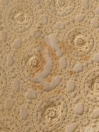 Colcha ganchillo algodón beige