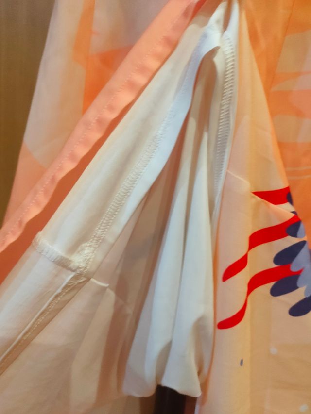 Vestido largo estampado - naranja, beige