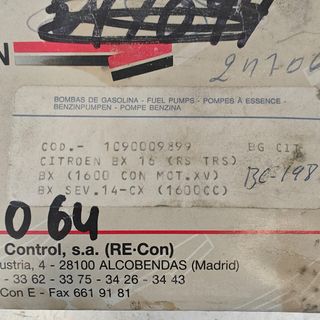 BOMBA GASOLINA CITROEN BX NUEVO BC198