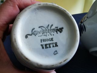 Azucarero y jarra Sarreguemines años 30