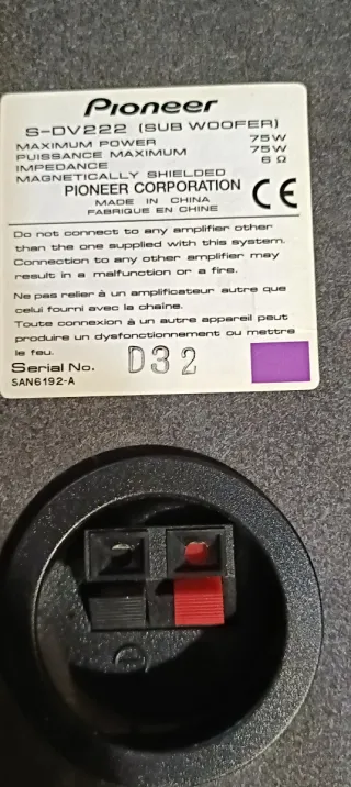 Subwoofer Pioneer plata