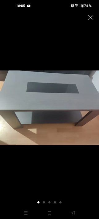 Mesa centro gris - madera y cristal