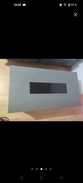 Mesa centro gris - madera y cristal