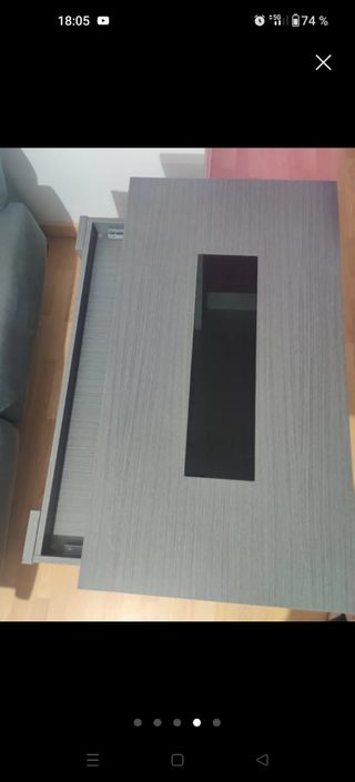 Mesa centro gris - madera y cristal