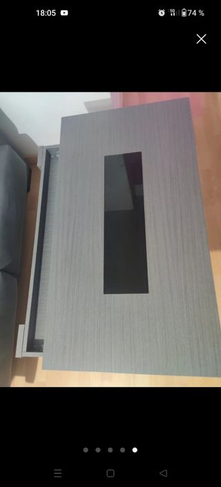 Mesa centro gris - madera y cristal