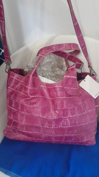 Borsa pelle fucsia Made in Italy