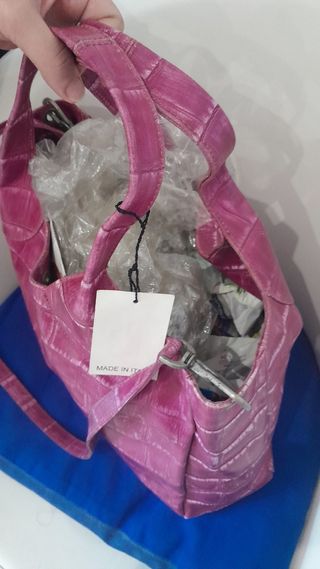 Borsa pelle fucsia Made in Italy