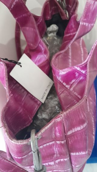 Borsa pelle fucsia Made in Italy