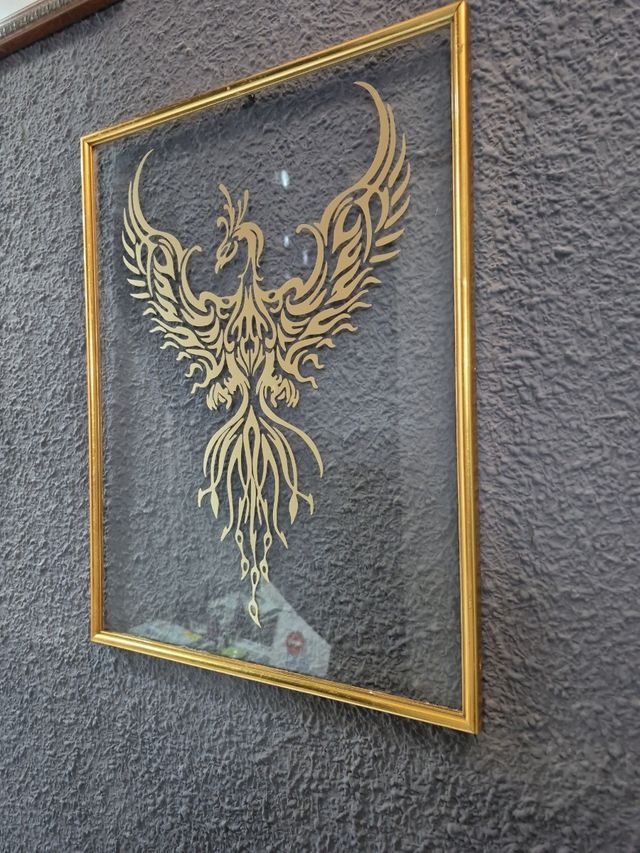 Cuadro Fénix dorado