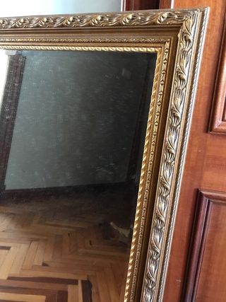 Espejo antiguo dorado de madera Tuduri (Tolosa)
