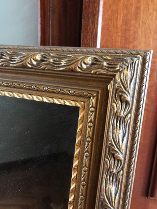 Espejo antiguo dorado de madera Tuduri (Tolosa)