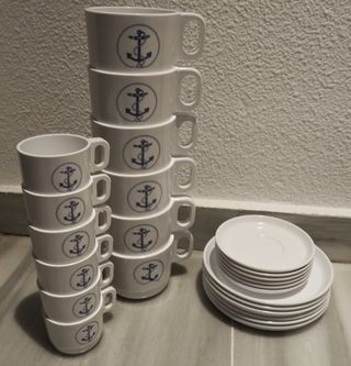 Juego 12 Tazas Café - Ancla Marinera