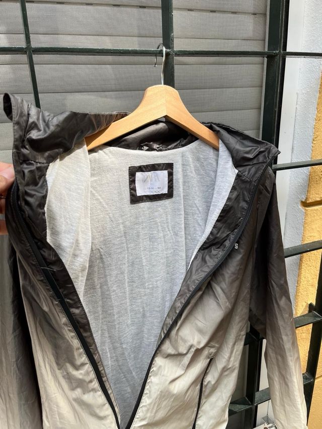 Chaqueta Zara Hombre Gris-Blanco