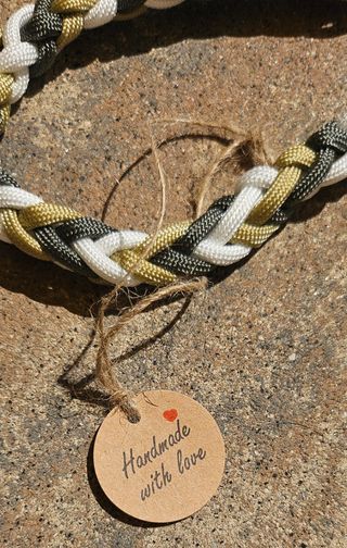 Guinzaglio intrecciato paracord grigio-verde