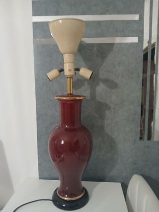 Antica Lampada Vaso Ceramica Smaltata da Terra Tav