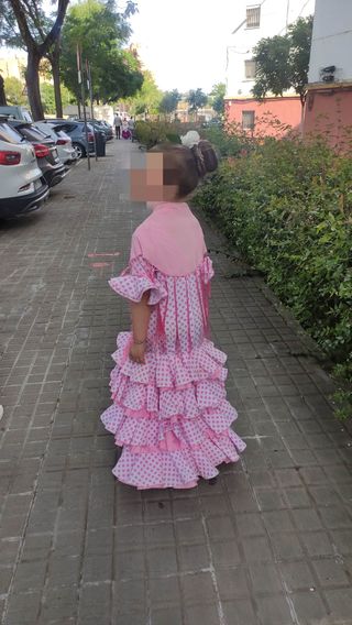 Traje Flamenca niña talla 2 - Amarillo