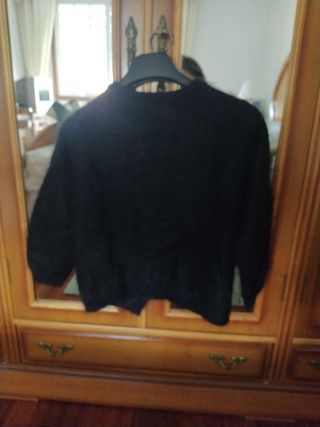 Chaqueta lana negra - Suéter angora