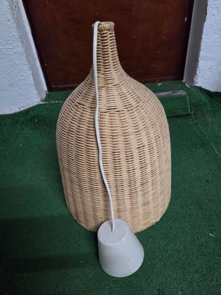 Lámpara mimbre ratan 9 vintage