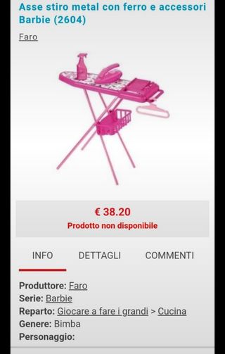 Tavolo stiro Barbie + ferro
