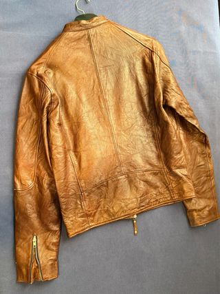 Cazadora piel natural Jack & Jones marrón Talla S