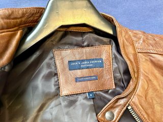 Cazadora piel natural Jack & Jones marrón Talla S