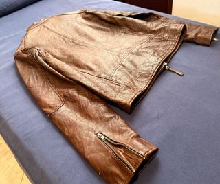 Cazadora piel natural Jack & Jones marrón Talla S