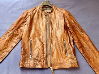 Cazadora piel natural Jack & Jones marrón Talla S