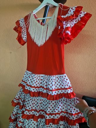 Vestido Flamenca  rojo-blanco