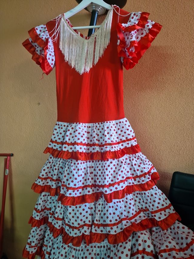 Vestido Flamenca  rojo-blanco