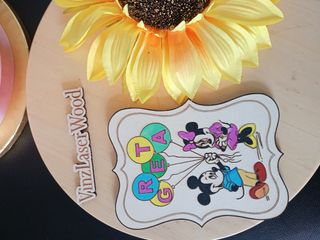 Topolino Minnie legno inciso personalizzato