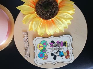 Topolino Minnie legno inciso personalizzato