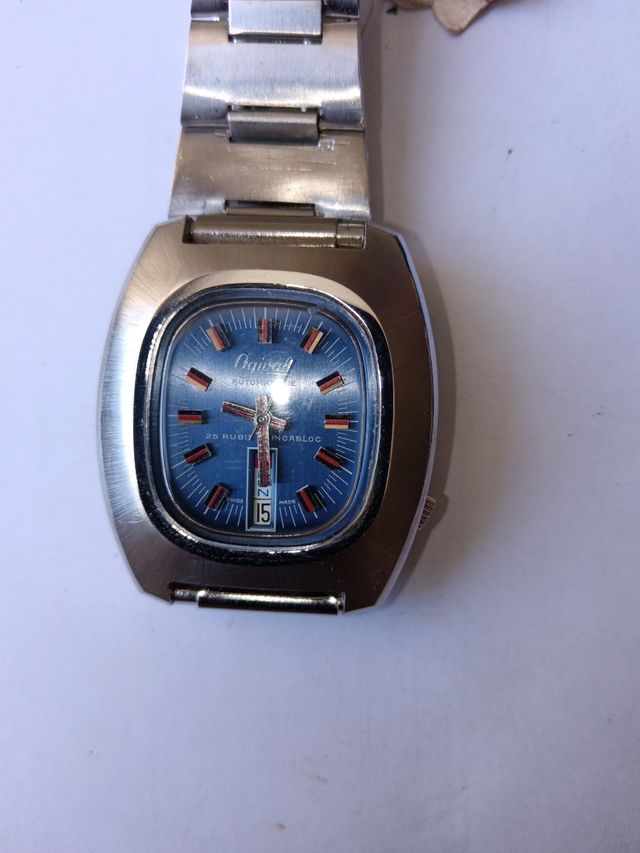 Reloj Ogival Automático AS 1916,esfera azul añil.