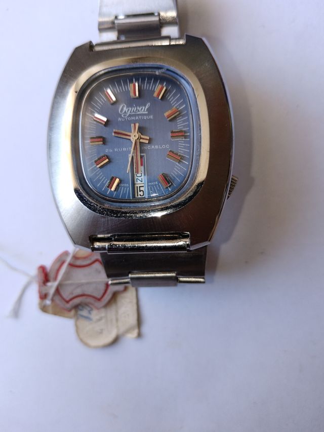 Reloj Ogival Automático AS 1916,esfera azul añil.