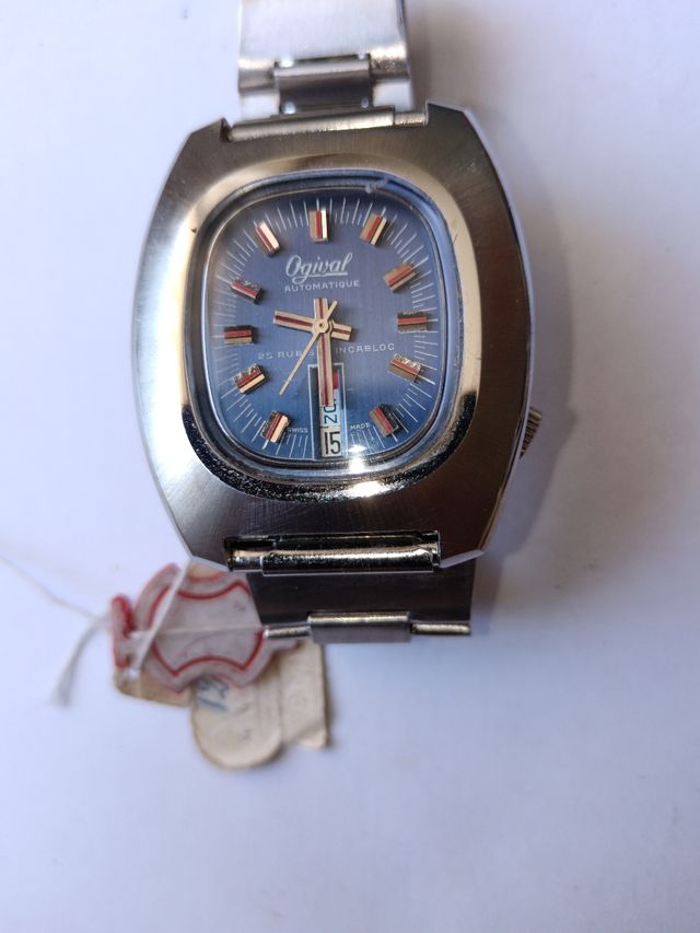 Reloj Ogival Automático AS 1916,esfera azul añil.