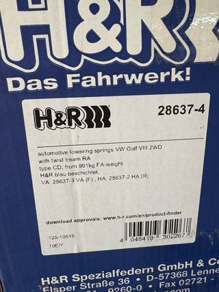 Muelles H&R Golf mk8 -30mm