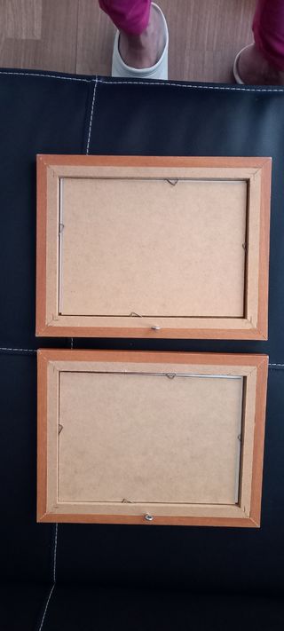 Pareja cuadros paisaje de casas