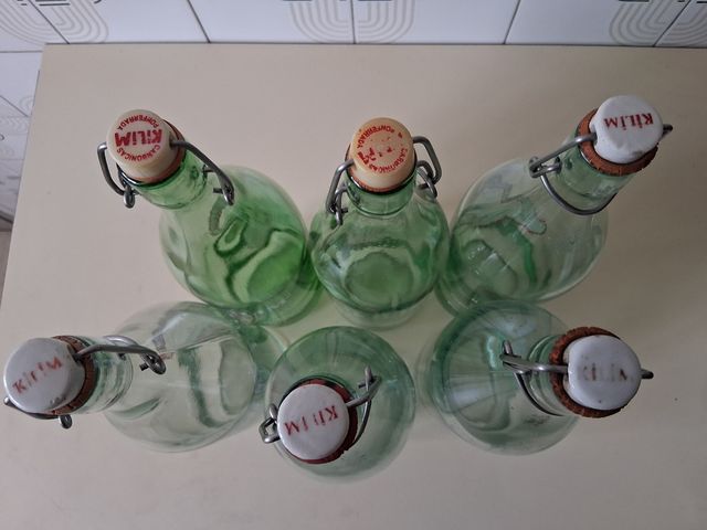 6 bottiglie di soda in vetro KILIM vintage