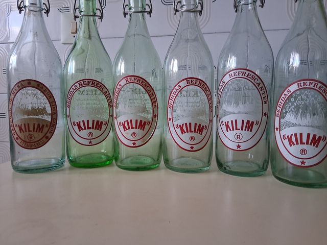 6 bottiglie di soda in vetro KILIM vintage